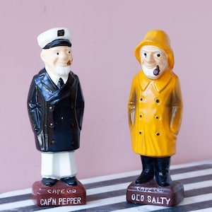 Vintage Ceramic Sailor Salt and Pepper Shakers: Cape Cod Nautical Decor