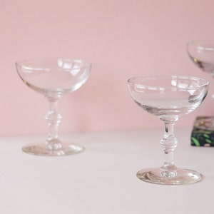 Champagne Coupes Set of Four, Vintage Cocktail Glasses, Hollywood Regency Stemware, Libbey Georgian Sherbet Glassware - Marilyn Monroe Style