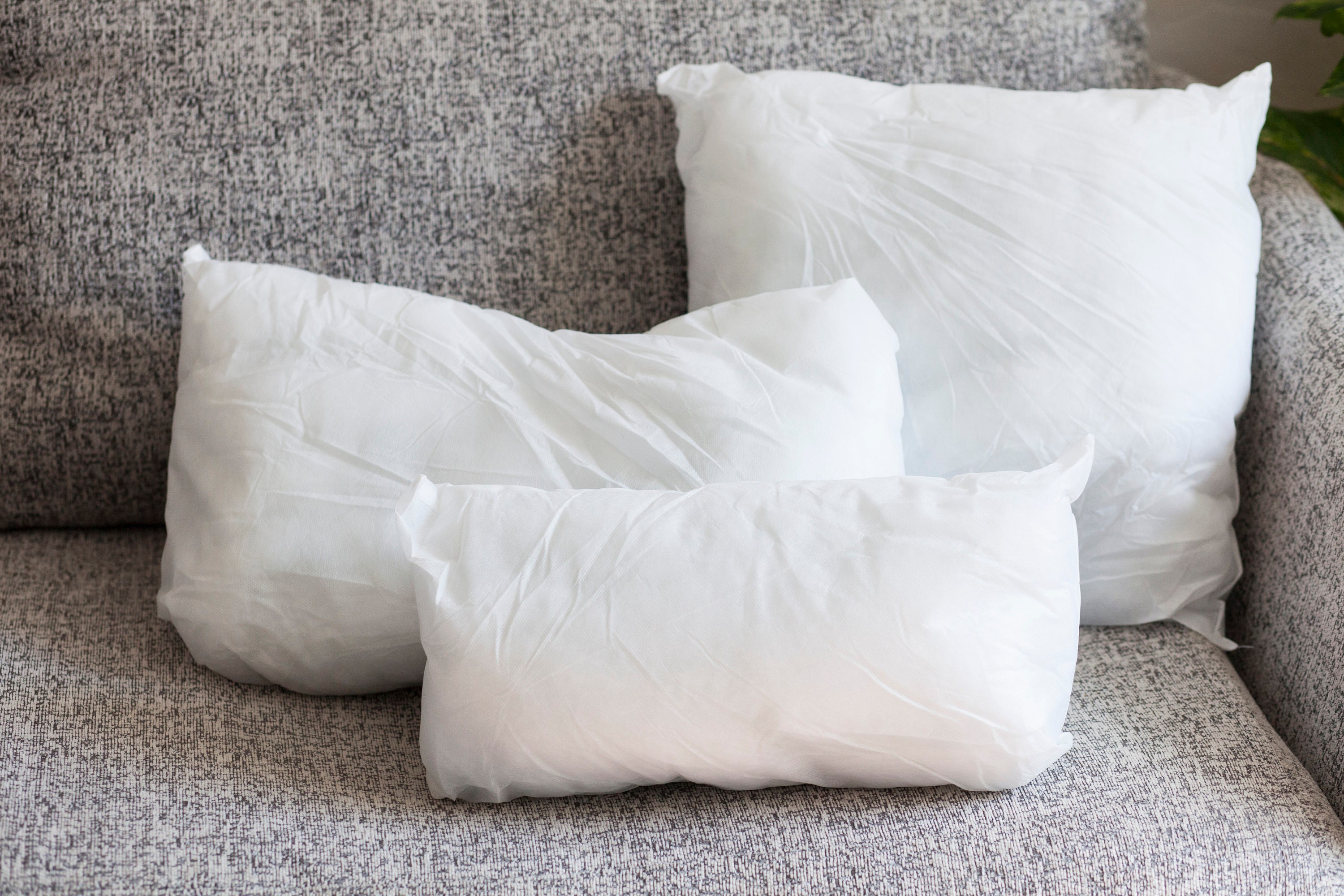 YSTHER Down Feather Throw Pillow Inserts 14x22 Set of 2 Square Form Sham  Stuffer Premium Hypoallergenic Cotton Lumbar White Decorative Sofa Cushion