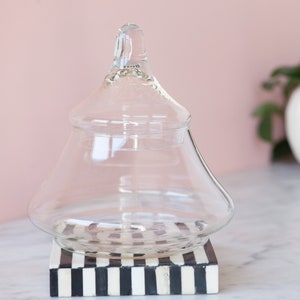 Apothecary Storage Glass Container - Clear Glass Bathroom Storage  - Vintage Home Solutions - Vintage Bathroom Decor