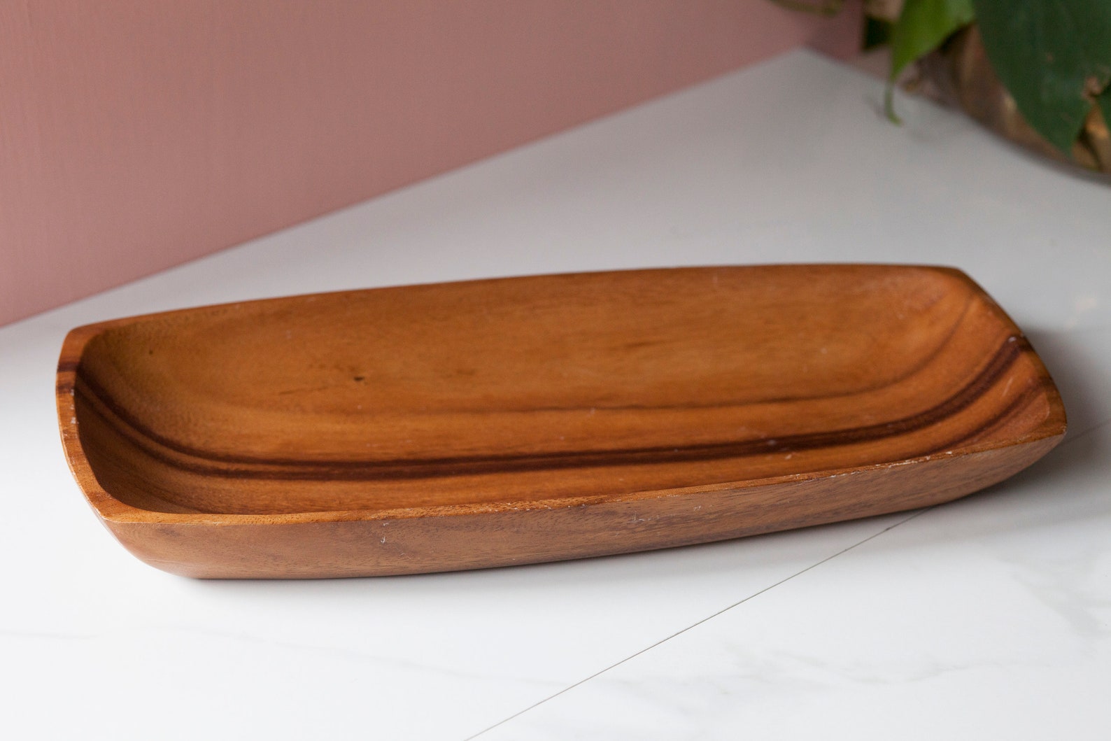 Vintage Wooden Serving Tray Coffee Table Catchall Jewelry Etsy