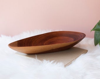 Handmade Wooden Fruit Bowl - Statement Table Centerpiece Bowl - Wooden Decorative Tray - Wood Serving Bowl