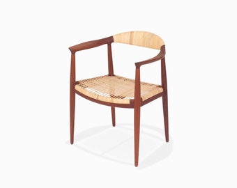 Vintage Danish Modern Teak and Cane JH-501 Armchair by Hans Wegner