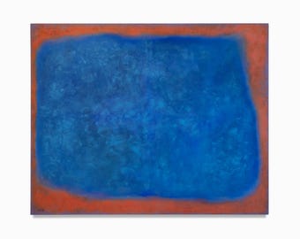 Large 4x5 Vintage Abstract Painting on Canvas, 1978