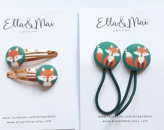 Fuchs Haar Accessoires, Fuchs Haargummis, Fuchs Haarspangen, Pferdeschwanz Inhaber, Strumpffüller, Druckknopfclips, Geschenk für Mädchen