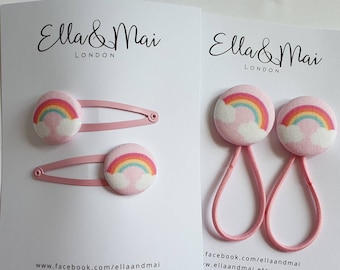 Rainbow hair clip, rainbow hair grip, hair slide Girls hair accessories, Ponytail holder, stocking filler, pink slide