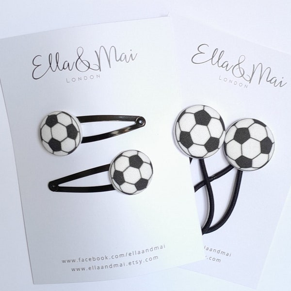 Football hair clips, clips for boys, hair clips for girls, red, stocking fillers, hair slide, hair tie, bobbles, Soccer