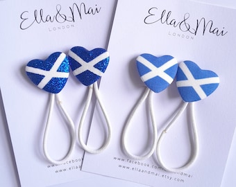 Scottish Flag heart bobble, hair ties, Scotland hair accessories, world book day, ponytail holder