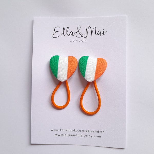 Irish Hair Tie, Ireland Hair accessories, St Patrick Days hair accessories, Kids hair accessories, Ponytail Holder