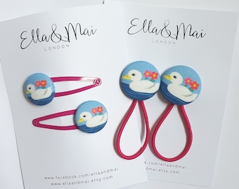 Ente Haarspangen, Ente Haarspange, Ente Haargummi, Ente Pferdeschwanzhalter, Kinder Haarschmuck, Weihnachtsstrumpf, Fuchsia Clips, Party Taschen