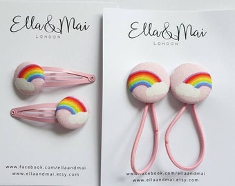 Rainbow hair clip, rainbow hair grip, hair slide Girls hair accessories, Ponytail holder, stocking filler, pink slide