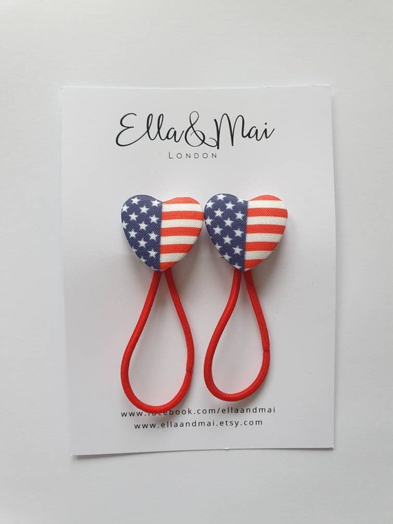 Haarschleifen Zum 4. Juli – Elastische Pferdeschwanz-Halter Mit Sternen, 2 Stück, Für Damen & Mädchen
