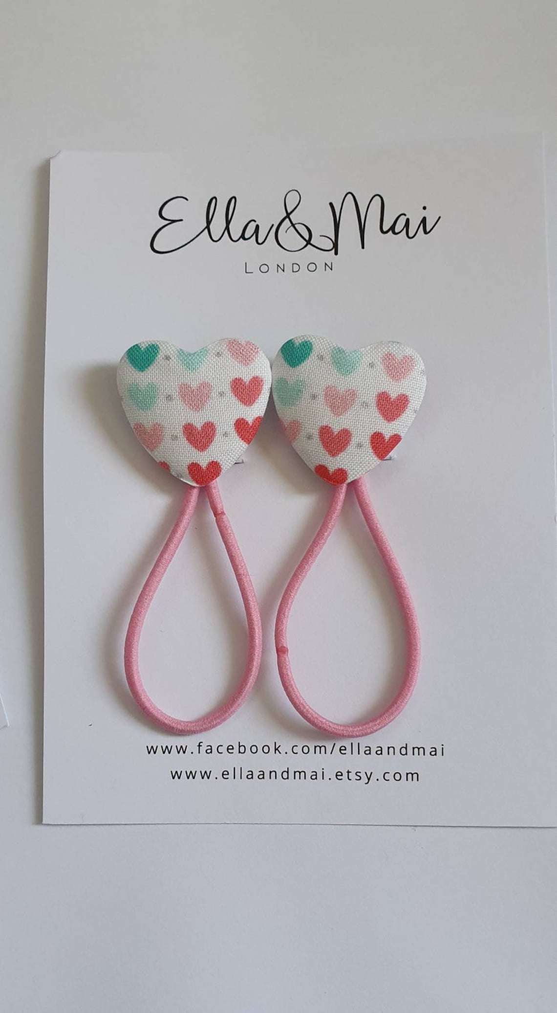 Heart Shape Hair Bobbles Ponytail Holder Rainbow Colours Etsy UK