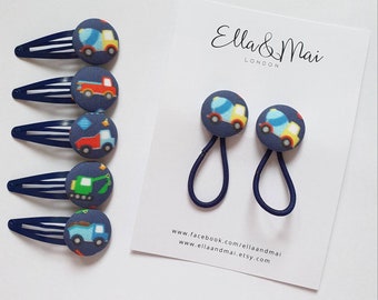 Fahrzeug Haarschmuck, Haarschmuck für Jungen, Mädchen, Marine Clips, Betonmischer, Bau, Pritsche, Bagger, LKW, Kipper LKW,