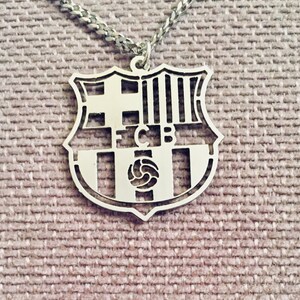 Barcelona F.C. necklace chain, Barcelona gift Mens Jewelery Stainless Steel pendant, Barcelona Jewelry,Football Barca jewelry image 2