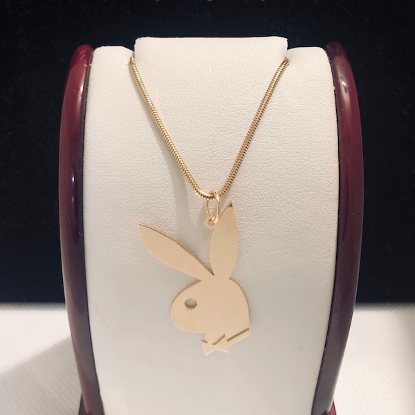 Playboy necklace, Bunny jewelry, Playboy jewelry ,Gift for her,Playboy Buny jewelry,Playboy pendant,Goldfilled pendant & goldfiled chain