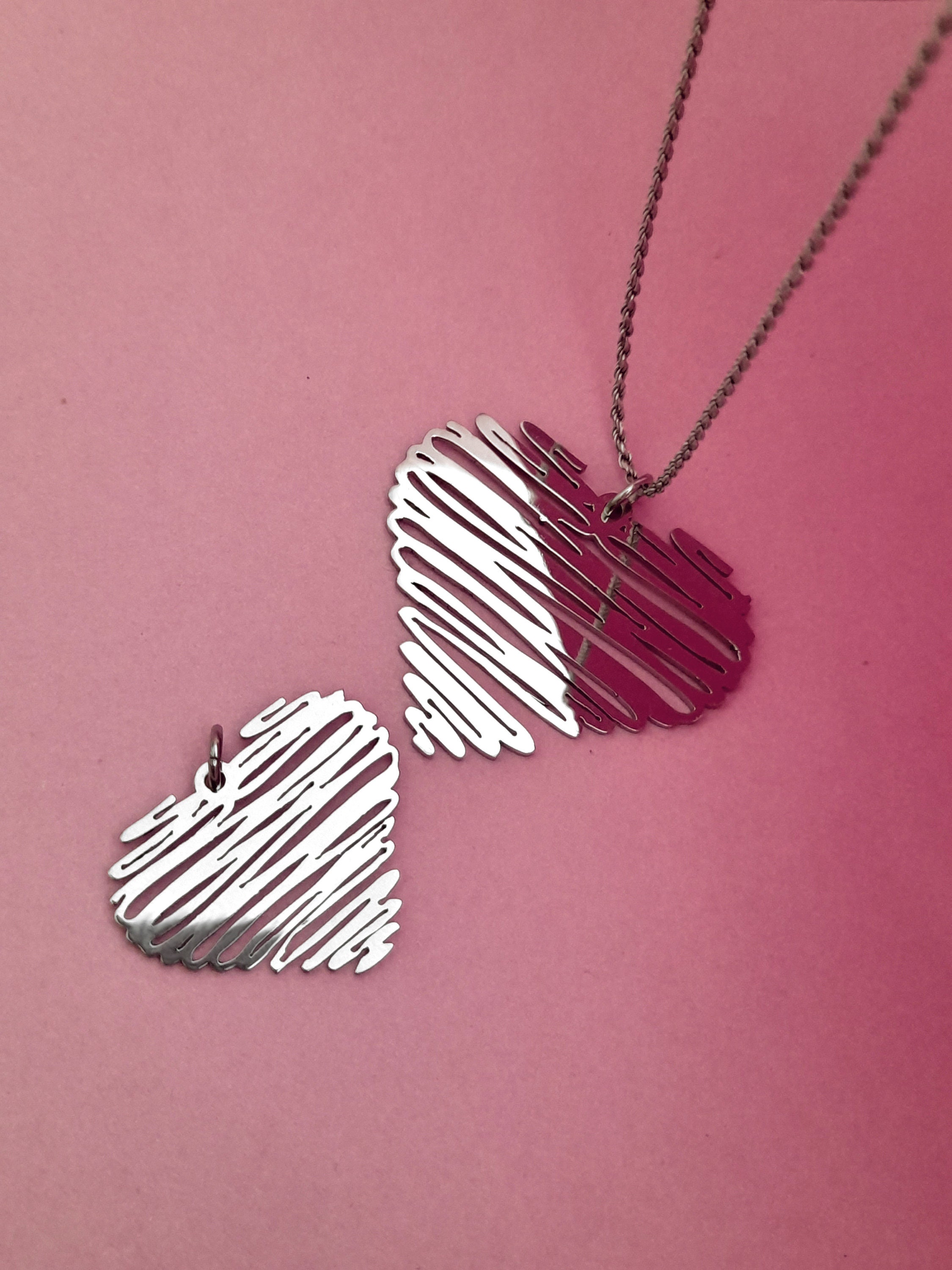 Heart Necklace, Heart Shape Pendant, Tormented Heart Jewelry