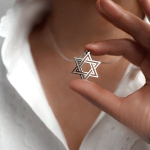 Magen David, Davidster, Joodse ster, roestvrijstalen hanger, Judaïca medaillon, roestvrijstalen Magen, Joodse sieraden, David ketting
