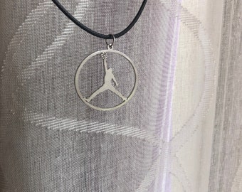 Michael Jordan Logo, Basketball Jewelry Necklace, NBA Logo Pendant