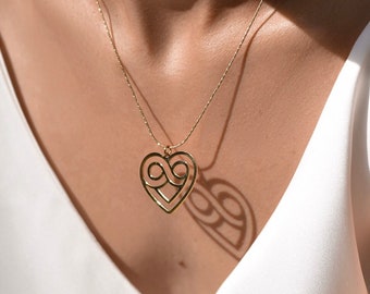 Infinity Necklace,Infinity Heart jewelry,Heart shaped jewellery,Love,Heart, Infinity,Polyamory symbol,Goldfilled Pendant & goldfilled chain