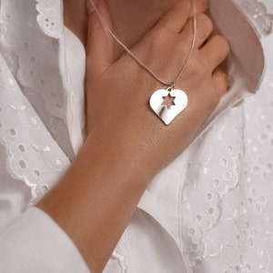 Magen David in mijn hart Davidster ketting, Joodse sieraden, liefde, hart, kwaliteit chirurgische SS hanger, Judaïca, Israël, Joodse ster ketting