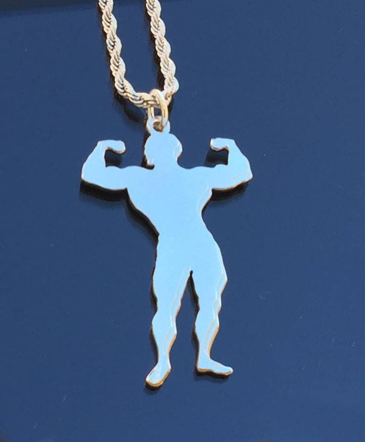Man Bodybuilding Necklace Fitness Jewelrybodybuilding Etsy Singapore