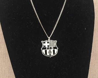 Barcelona F.C. necklace chain, Barcelona gift Mens Jewelery Stainless Steel pendant, Barcelona Jewelry,Football Barca jewelry