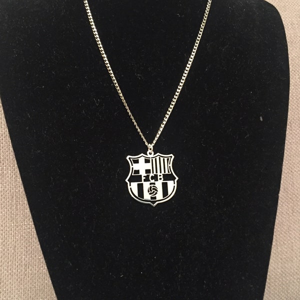Barcelona F.C. Halskette, Barcelona-Geschenk, Herrenschmuck, Edelstahl-Anhänger, Barcelona-Schmuck, Fußball-Barca-Schmuck