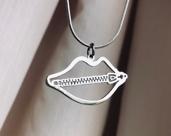 SALE! Lips, Pendant, Shutup, Silence is golden , Silence, Zippit, Say no more, Logo of hapieness, Secret of marriage