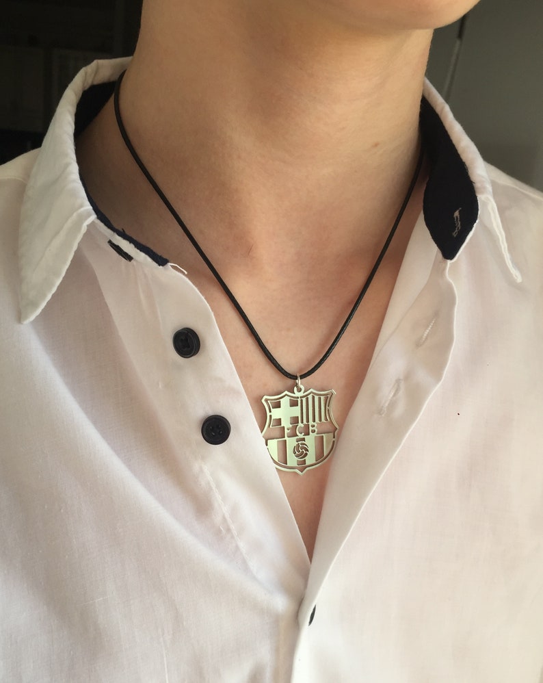 Barcelona F.C. Necklace Chain Barcelona Gift Mens Jewelery Etsy