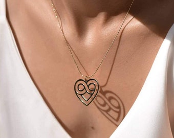 Infinity Necklace, Infinity Heart jewelry,Heart shaped jewellery,Love,Heart, Infinity,Polyamory symbol,Goldfilled Pendant & goldfilled chain