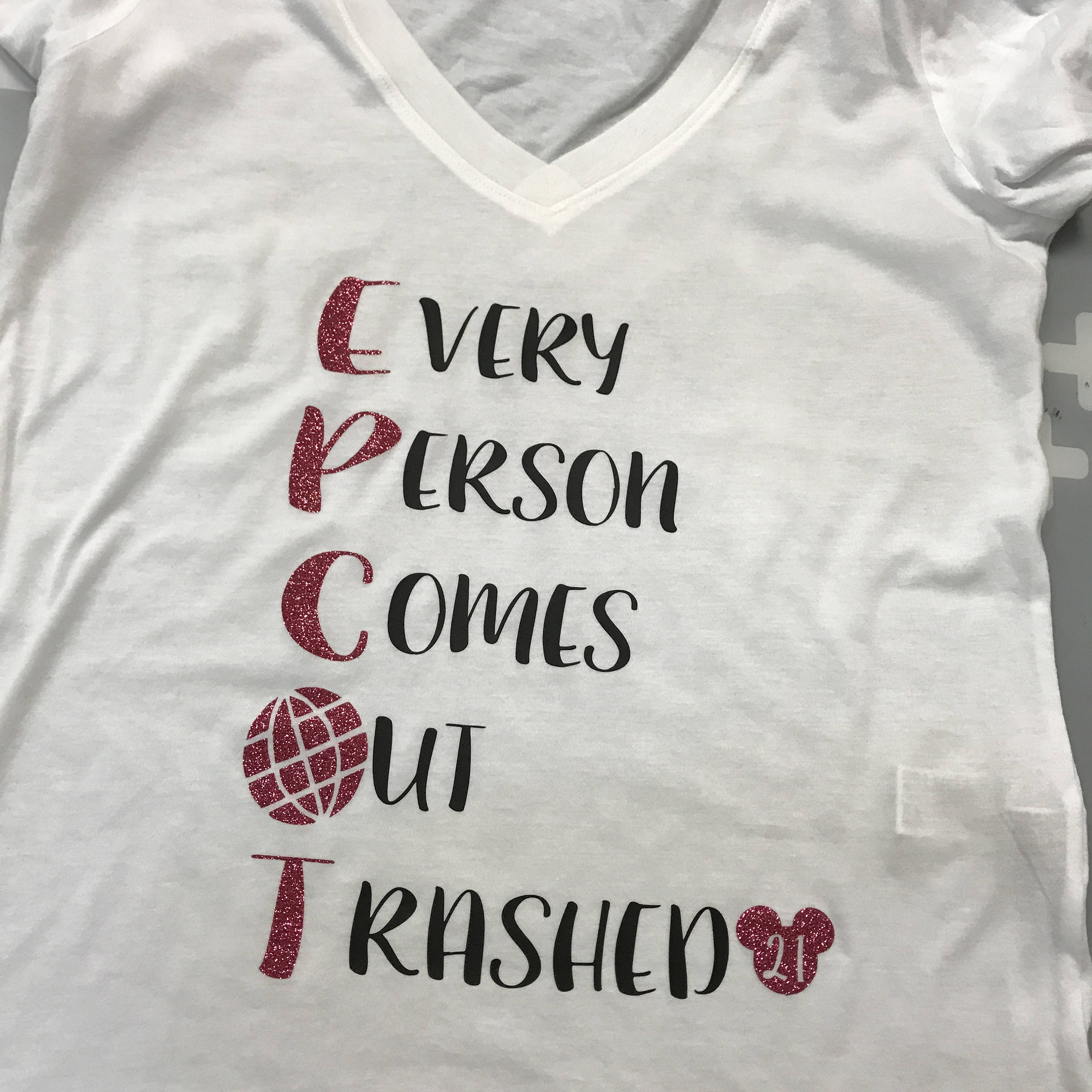 Disney Epcot Acronym Glitter Tshirt Etsy