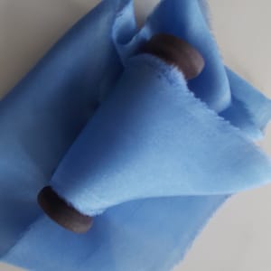 Ruban de soie, ruban de soie bleu teint à la main, ruban de bouquet de mariée, ruban 100 % soie, ruban de mariage, ruban bleu ciel, ruban bleu d&#39;été