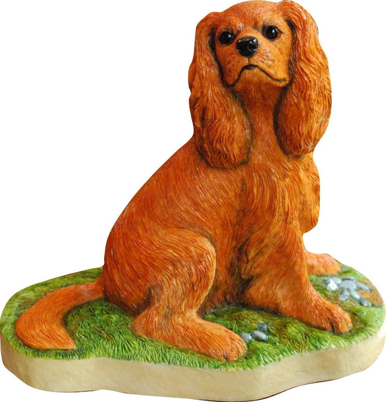 Ruby Cavalier King Charles Spaniel Sitting Figurine Gift. A | Etsy