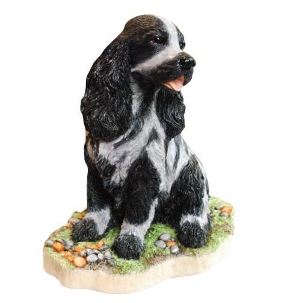 COCKER SPANIEL BLACK DOG CHRISTMAS ORNAMENT HOLIDAY Figurine Scarf gift
