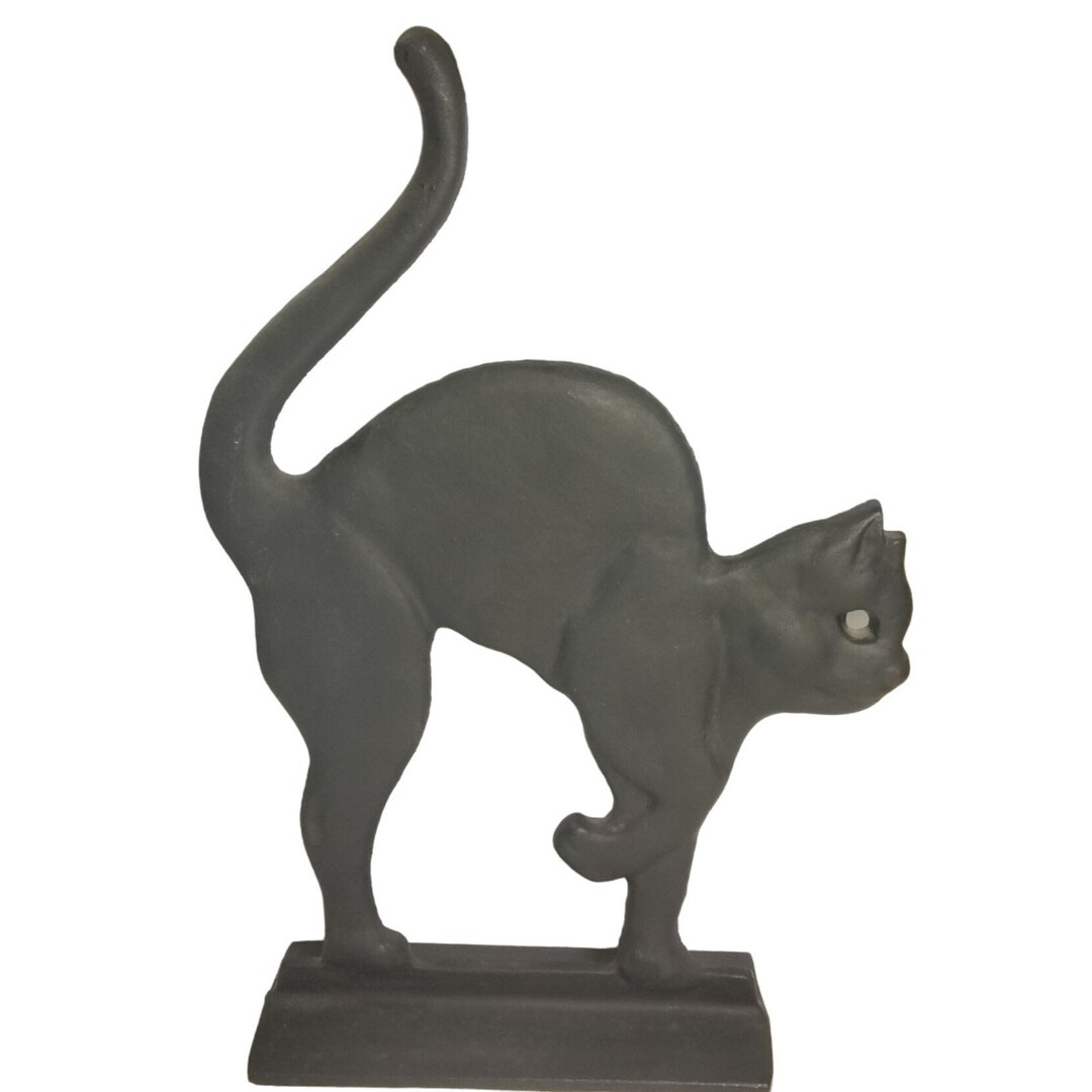 EMIG Black Cat Doorstop Cast Iron Vintage American Folk Art 1986 NO 7274 Etsy