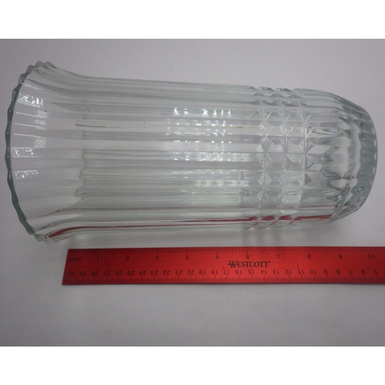 Vintage Clear Cut Glass Vase 1986 FTD Art Deco Style Large Etsy