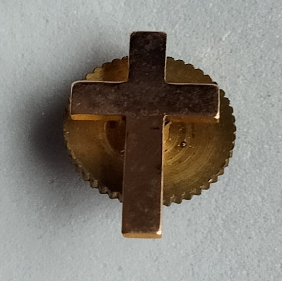 2 Large Rhinestone Flower Cross Pin Brooch Vintage Antique Gold
