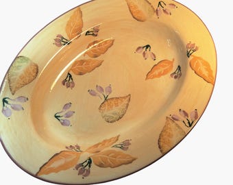 Home Autumn Leaf Ceramic Platter Fall Thanksgiving Italy