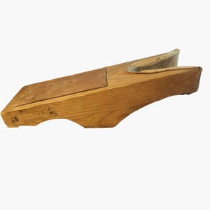 Antique Wood Leather Cowboy Boot Jack Puller Pat Pen Rustic Western Decor