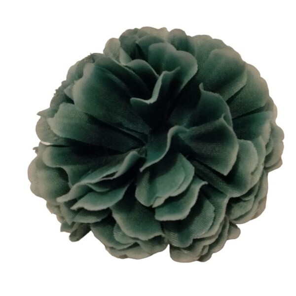 Teal Flower Pin Fabric Brooch Hair Clip Lapel Accent Carnation 3 inch