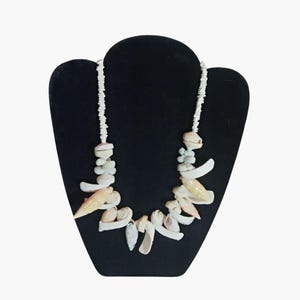 Shell Bead Necklace Assorted Natural White Puka Shells