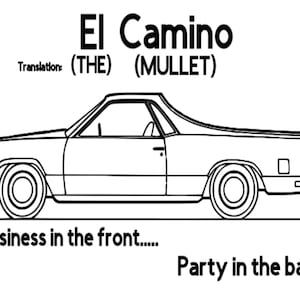 El Camino mullet svg file