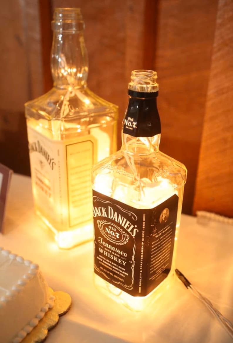 Lighted Liquor Bottle Lamps Etsy