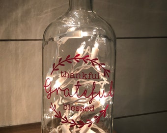 Lighted Wine Bottle Lamps with Decals