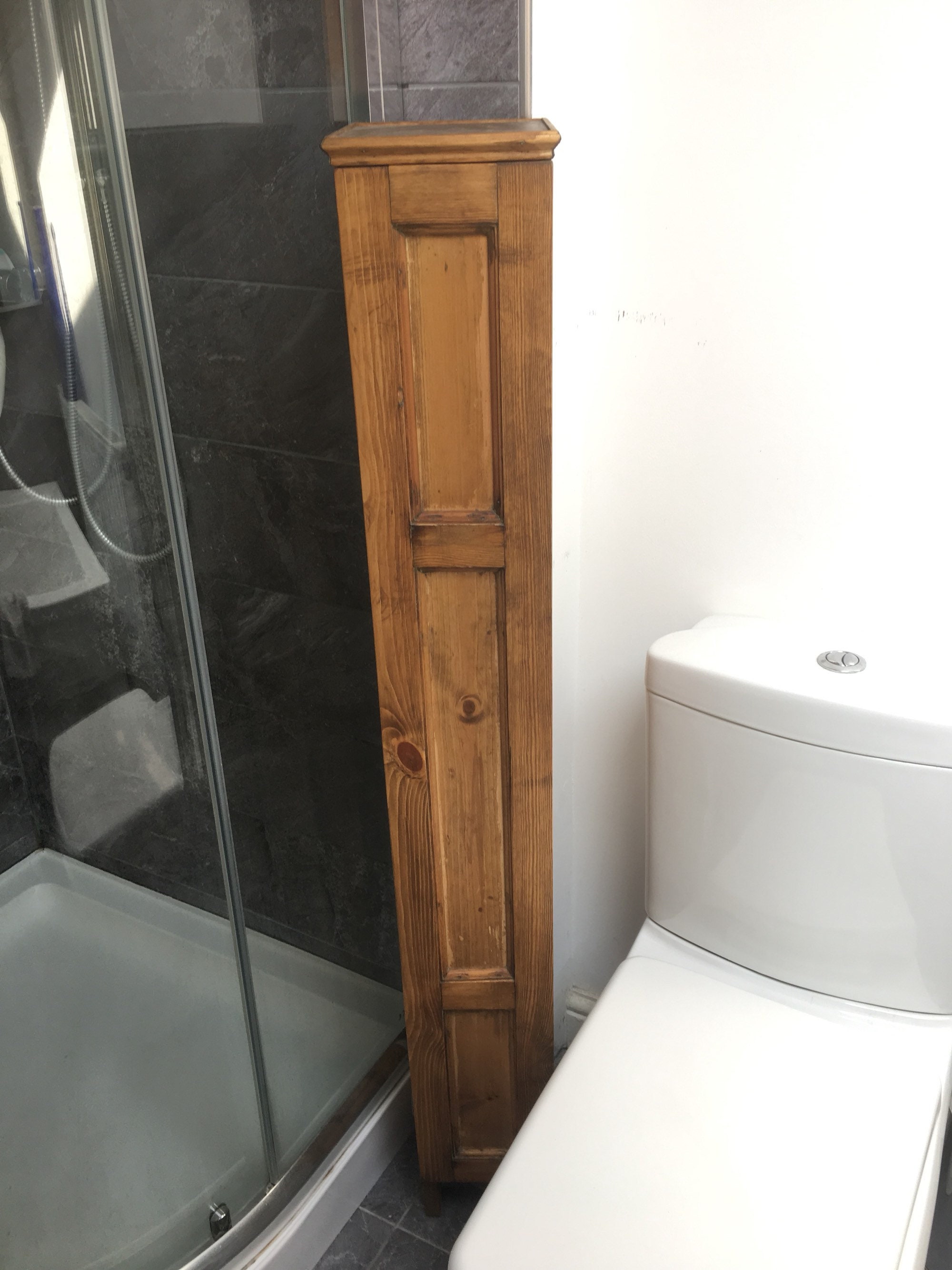 Tall slim wooden bathroom Etsy
