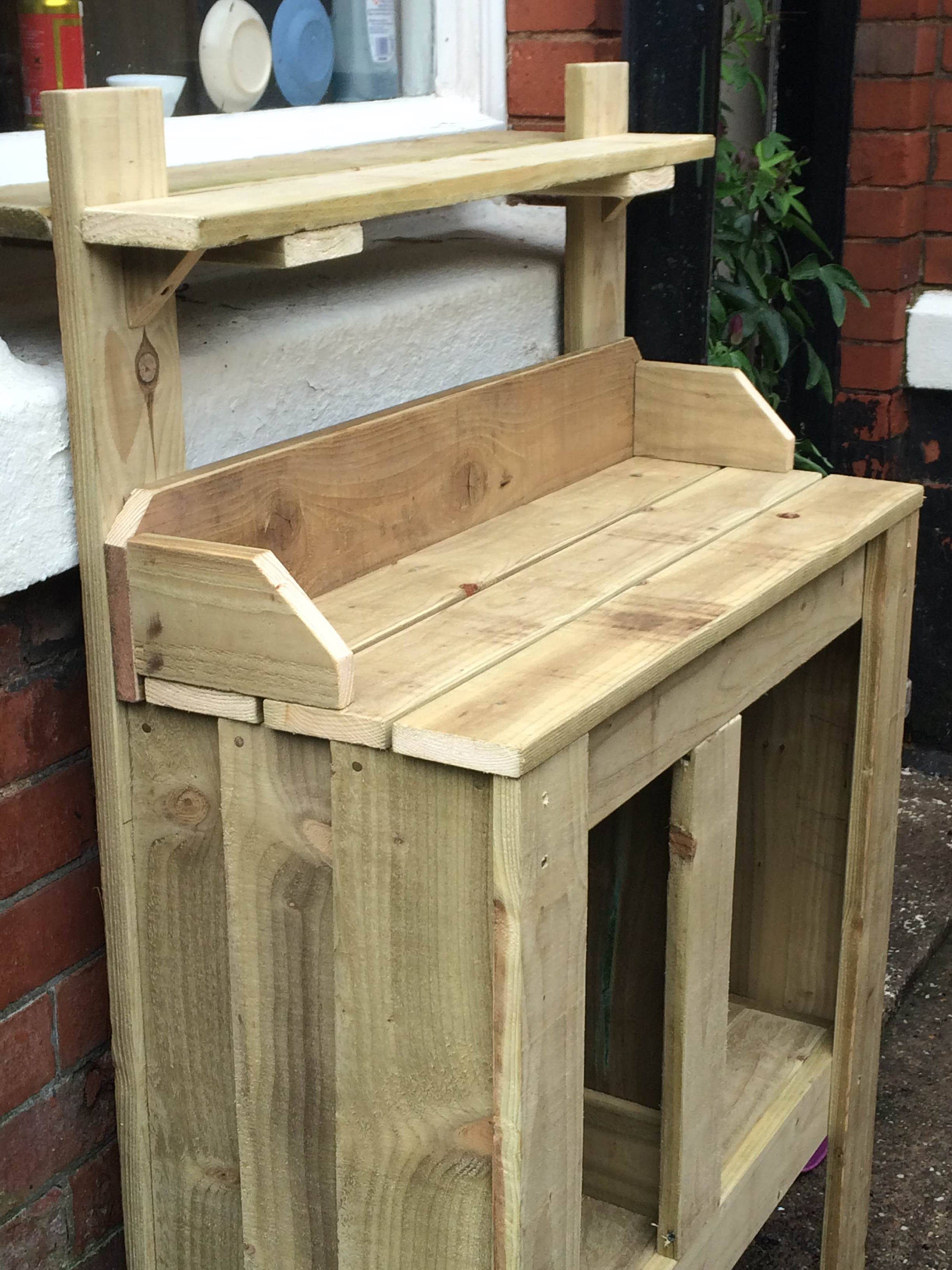 Wooden Potting Bench for City Gardens Etsy UK