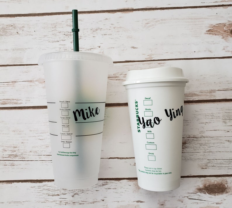 Handwritten Name Vinyl Decal for Starbucks Cup Custom Vinyl Etsy