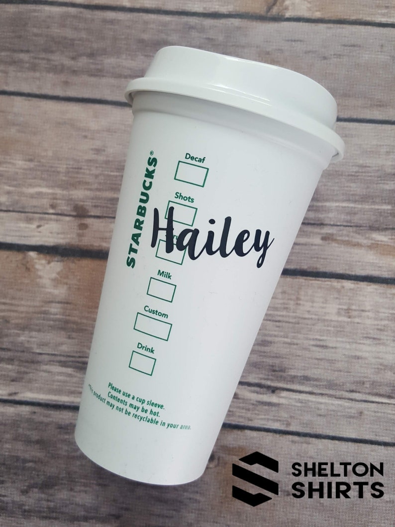 Handwritten Name Vinyl Decal for Starbucks Cup Custom Vinyl Etsy