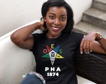 Order of the Eastern Star, OES-T-shirt, OES Star-kleding, Women's Fraternity, PHA 1874, damesshirt, Fraternity-T-shirt,